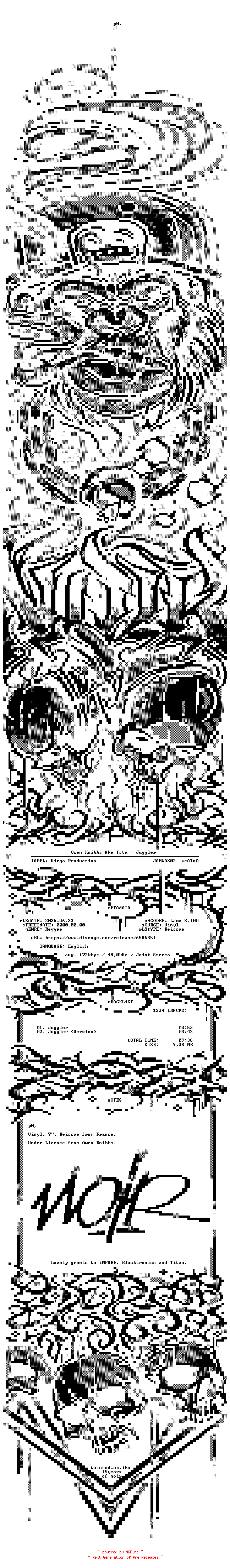 NFO for the release Owen_Knibbs_Aka_Ista-Juggler-Reissue-VLS-2015-NOiR by NOiR