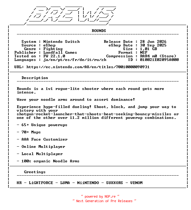NFO for the release ROUNDS_NSW-BREWS by BREWS