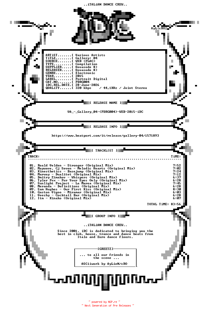NFO for the release VA_-_Gallery_04-(PDRG004)-WEB-2015-iDC by iDC