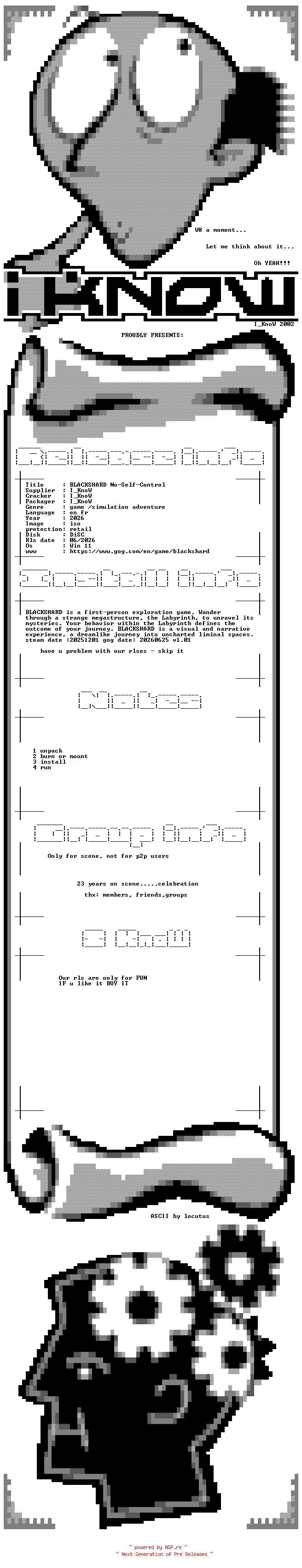 NFO for the release BLACKSHARD.No-Self-Control-I_KnoW by I_KnoW