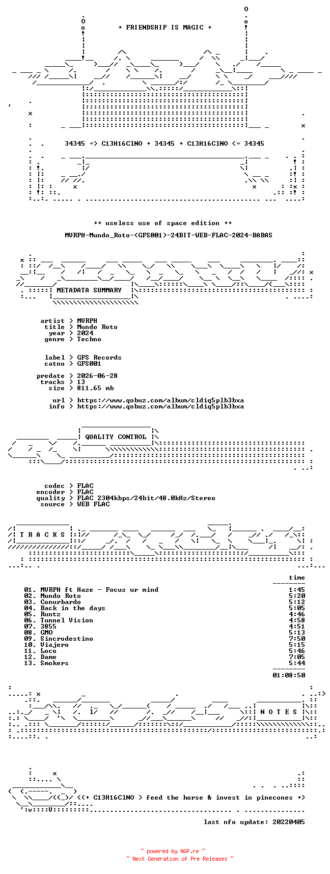 NFO for the release MVRPH-Mundo_Roto-(GFS001)-24BIT-WEB-FLAC-2024-BABAS by BABAS