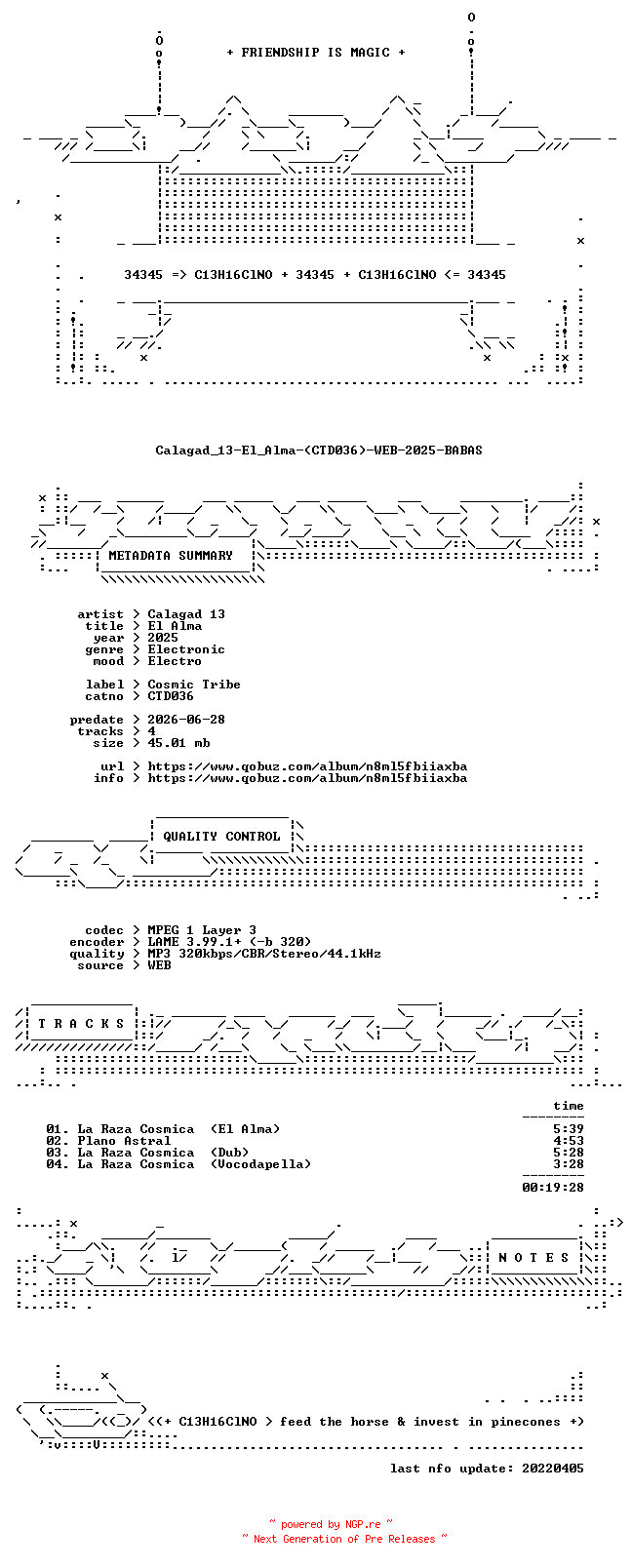NFO for the release Calagad_13-El_Alma-(CTD036)-WEB-2025-BABAS by BABAS