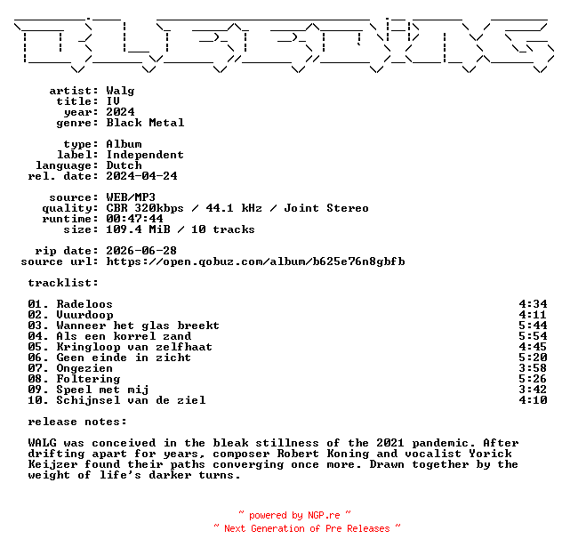 NFO for the release Walg-IV-NL-WEB-2024-BLEEDiNG by BLEEDiNG
