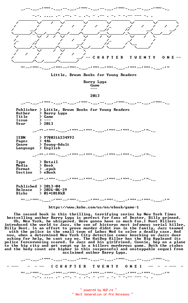 NFO for the release Barry.Lyga.-.Game.2013.RETAIL.EPUB.eBook-CTO by CTO
