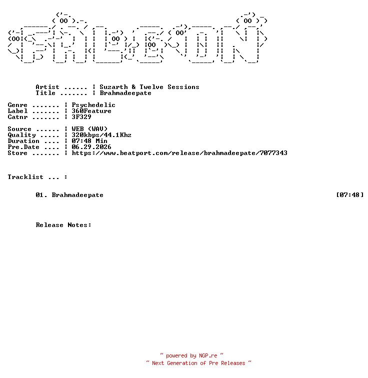 NFO for the release SUZARTH_And_Twelve_Sessions-Brahmadeepate-(3F329)-SINGLE-WEB-2026-FALCON by FALCON