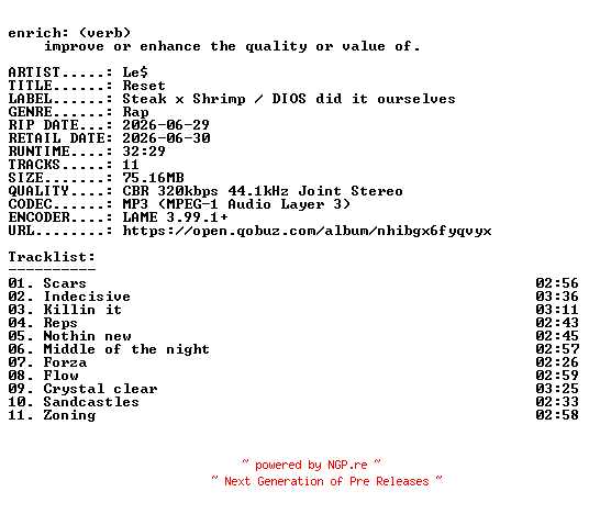NFO for the release Les-Reset-WEB-2026-ENRiCH by ENRiCH