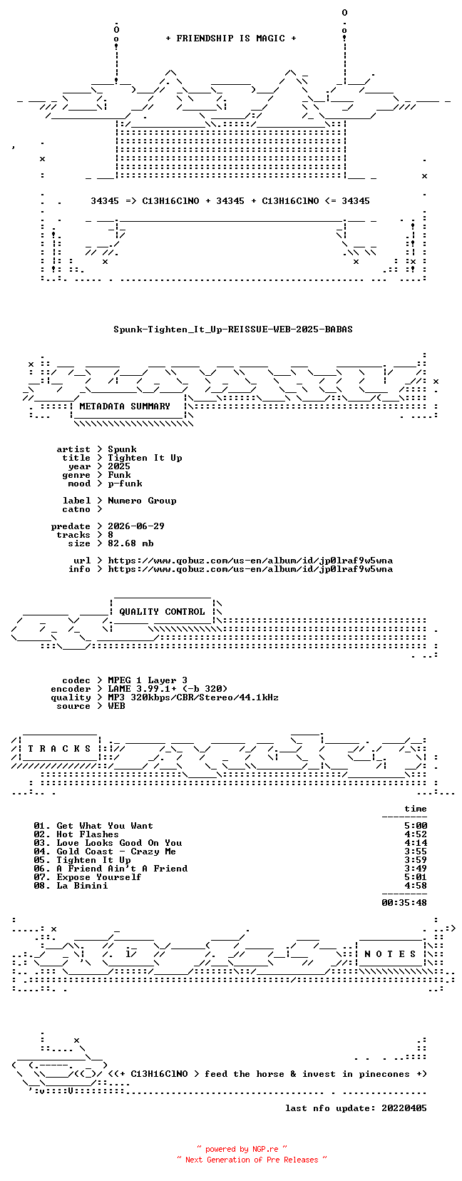 NFO for the release Spunk-Tighten_It_Up-REISSUE-WEB-2025-BABAS by BABAS