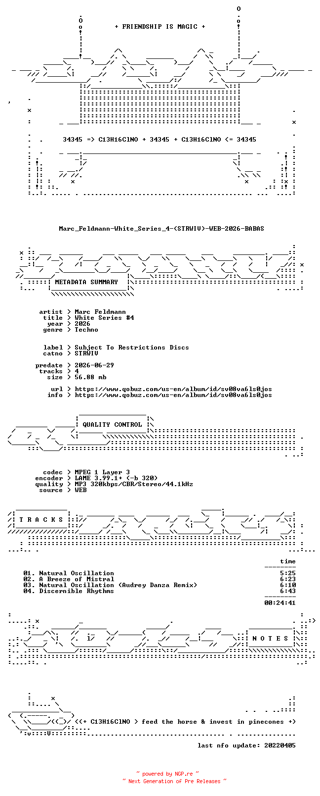 NFO for the release Marc_Feldmann-White_Series_4-(STRWIV)-WEB-2026-BABAS by BABAS