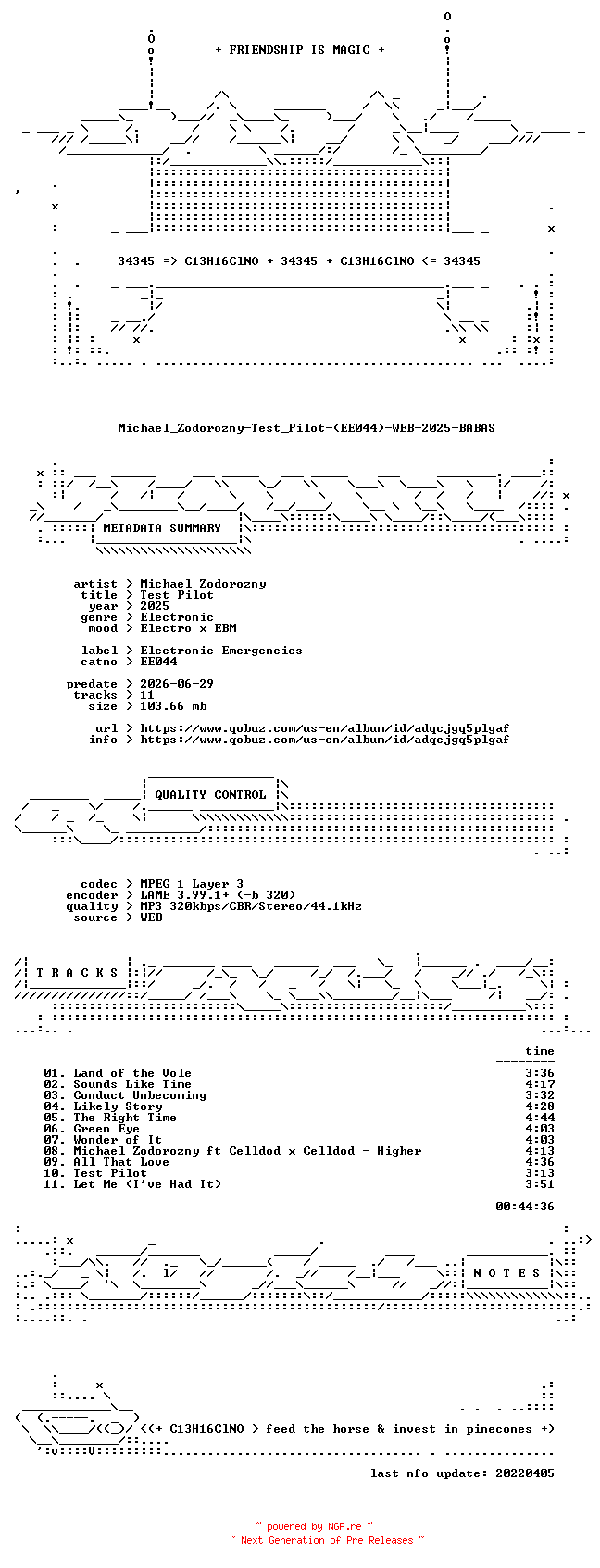 NFO for the release Michael_Zodorozny-Test_Pilot-(EE044)-WEB-2025-BABAS by BABAS