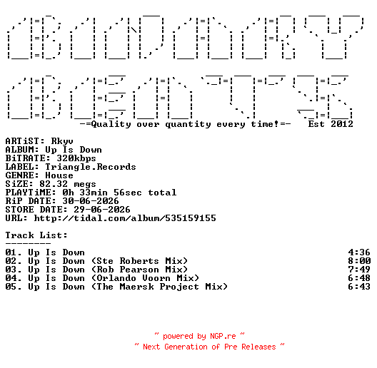 NFO for the release Rkyv-Up_Is_Down-(TRIREC029)-WEB-2026-BB by BB