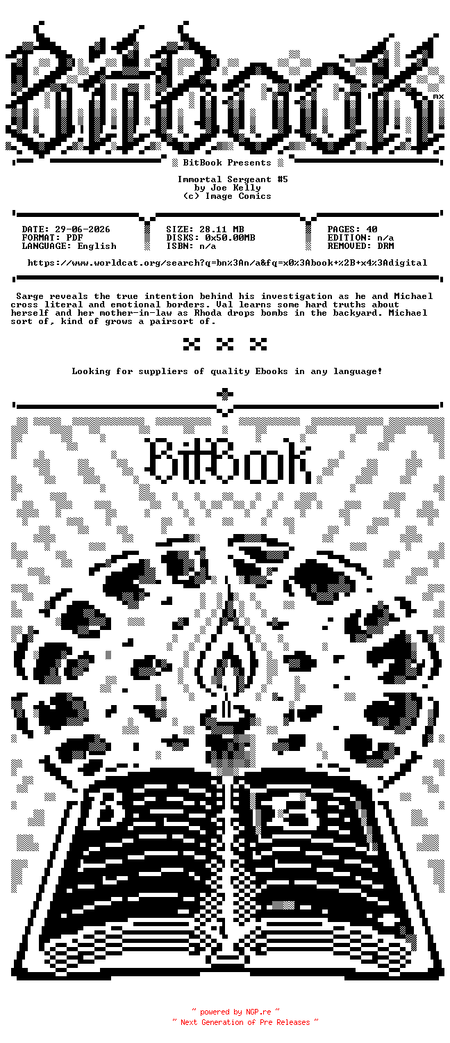 NFO for the release Image.Comics.-.Immortal.Sergeant.No.05.2023.Retail.Comic.eBook-BitBook by BitBook