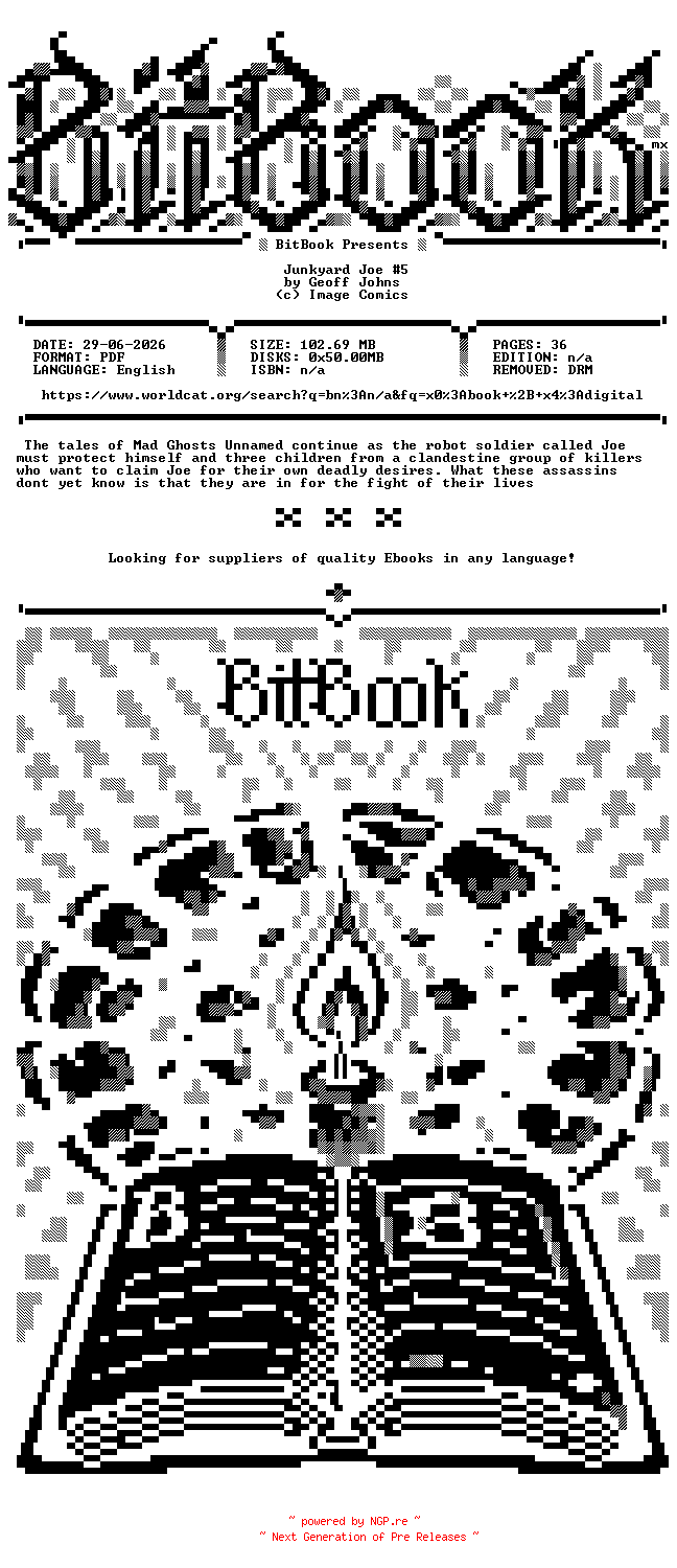 NFO for the release Image.Comics.-.Junkyard.Joe.No.05.2023.Retail.Comic.eBook-BitBook by BitBook