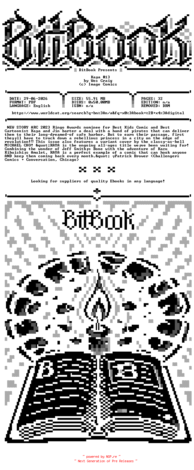 NFO for the release Image.Comics.-.Kaya.No.13.2023.Retail.Comic.eBook-BitBook by BitBook