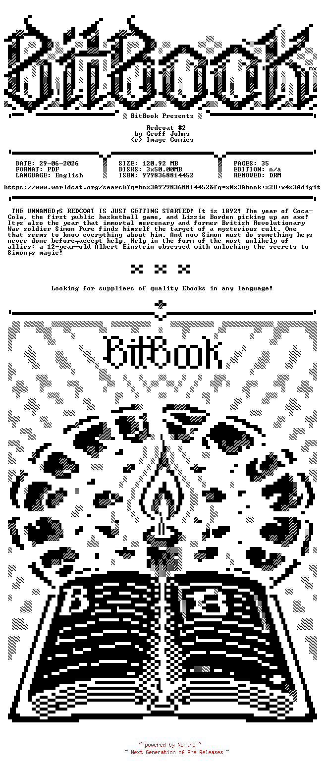 NFO for the release Image.Comics.-.Redcoat.No.02.2024.Retail.Comic.eBook-BitBook by BitBook