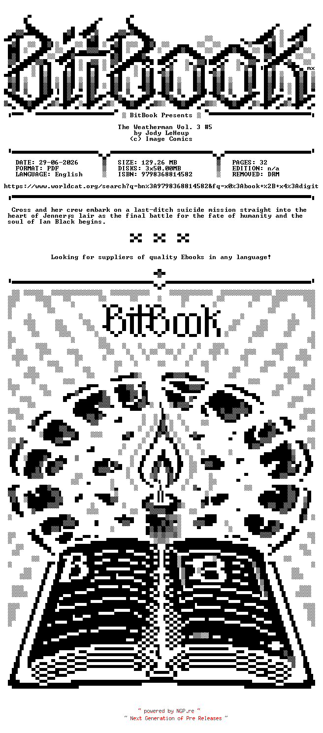 NFO for the release Image.Comics.-.The.Weatherman.Vol.03.No.05.2024.Retail.Comic.eBook-BitBook by BitBook