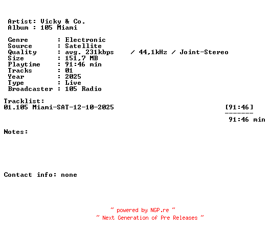 NFO for the release Vicky_and_Co.-105_Miami-SAT-12-10-2025-LFA by LFA