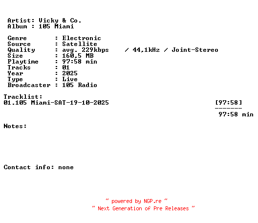 NFO for the release Vicky_and_Co.-105_Miami-SAT-19-10-2025-LFA by LFA