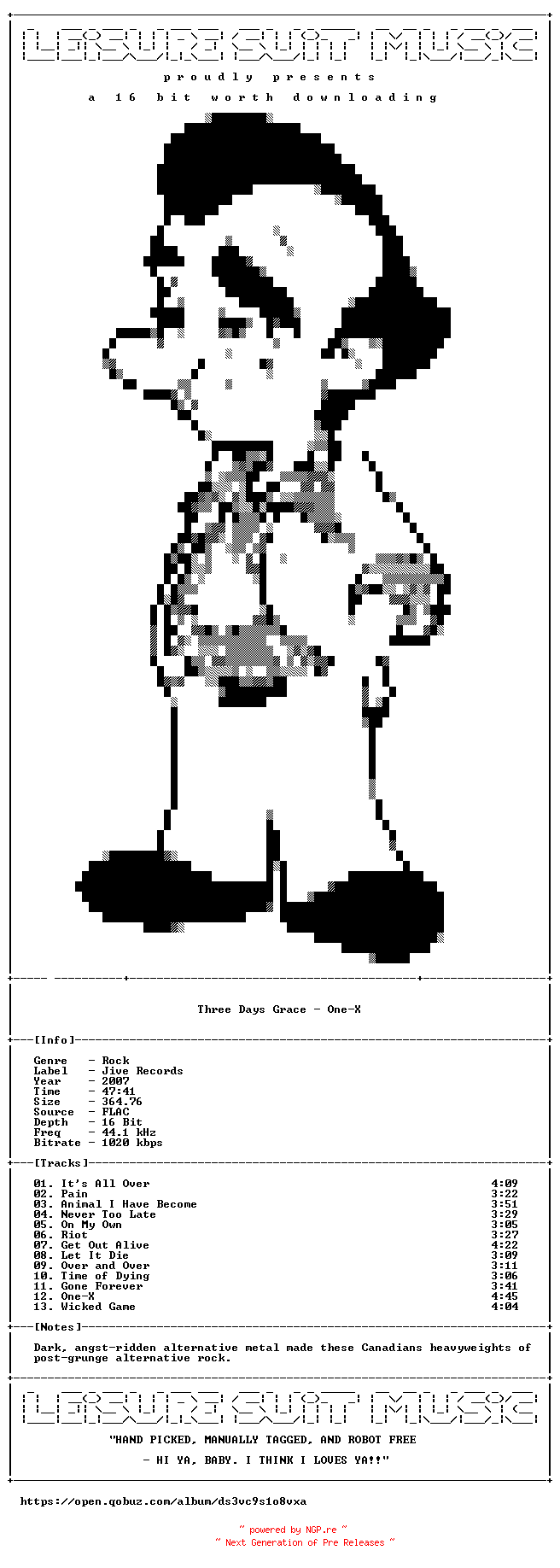 NFO for the release Three_Days_Grace-One-X-Deluxe_Edition-16BIT-WEB-FLAC-2007-LSM by LSM