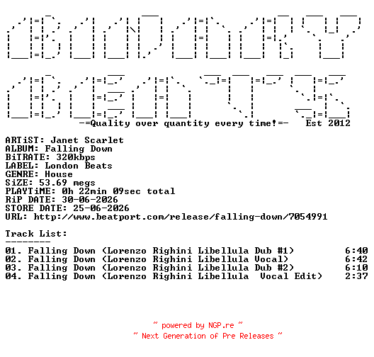 NFO for the release Janet_Scarlet-Falling_Down-(TR091)-WEB-2026-BB by BB