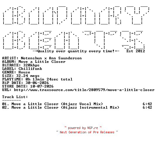 NFO for the release Notenshun_x_Ann_Saunderson-Move_A_Little_Closer-(CF111)-WEB-2026-BB by BB