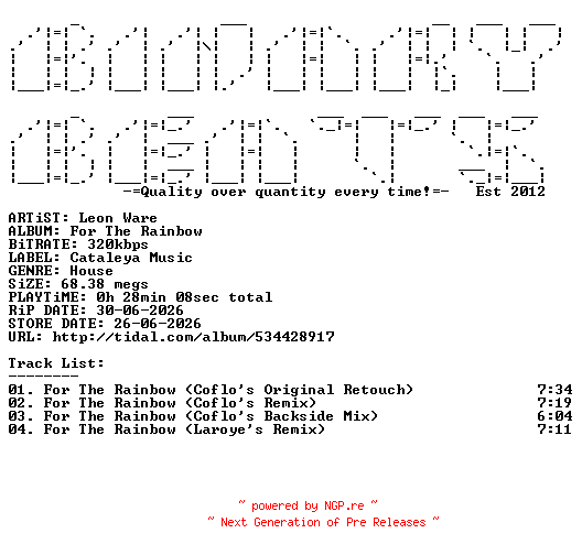 NFO for the release Leon_Ware-For_The_Rainbow-(CAT017)-WEB-2026-BB by BB