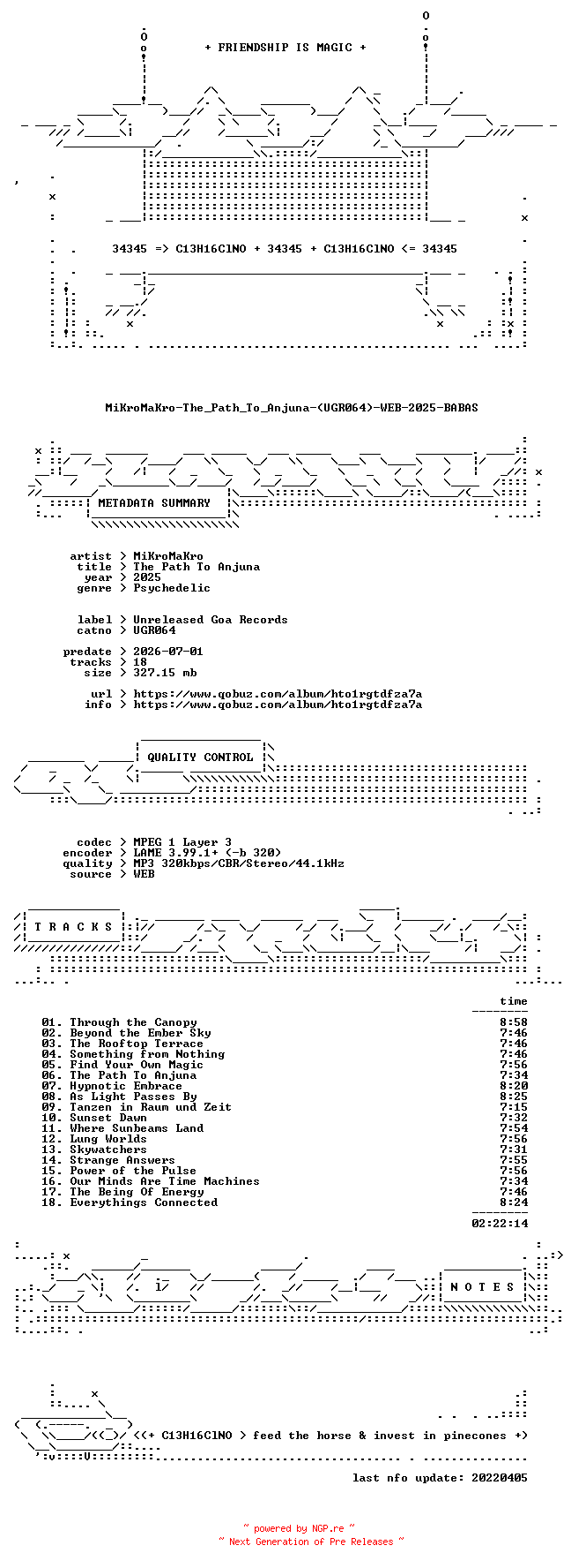 NFO for the release MiKroMaKro-The_Path_To_Anjuna-(UGR064)-WEB-2025-BABAS by BABAS