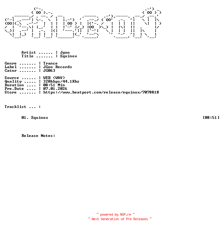 NFO for the release Jgon-Equinox-(JG063)-SINGLE-WEB-2026-FALCON by FALCON