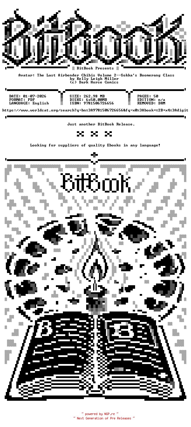 NFO for the release Dark.Horse.-.Avatar.The.Last.Airbender.Chibis.Vol.02.Sokka.s.Boomerang.Class.2026.Retail.Comic.eBook-BitBook by BitBook