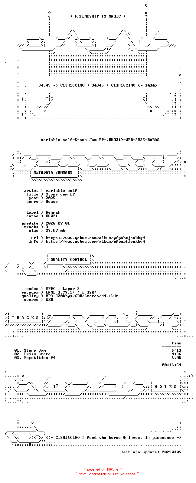 NFO for the release variable_self-Stone_Jam_EP-(RH021)-WEB-2025-BABAS by BABAS