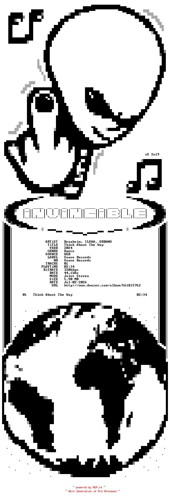 NFO for the release Braaheim_x_ILYAA_x_URBANO-Think_About_The_Way-SINGLE-WEB-2024-iNViNCiBLE by iNViNCiBLE