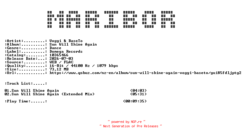 NFO for the release Voggi_and_BaseTo-Sun_Will_Shine_Again-(10365466)-16BIT-WEB-FLAC-2026-MARiBOR by MARiBOR