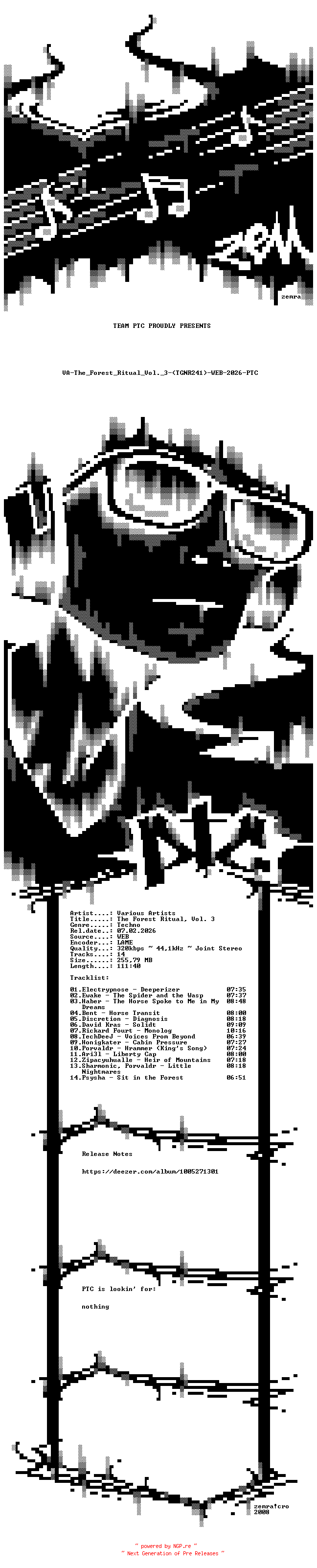 NFO for the release VA-The_Forest_Ritual_Vol._3-(TGNR241)-WEB-2026-PTC by PTC