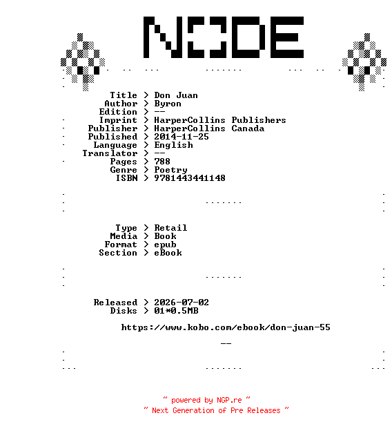 NFO for the release HarperCollins.Canada.Don.Juan.2014.RETAiL.EPUB.eBook-NODE by NODE