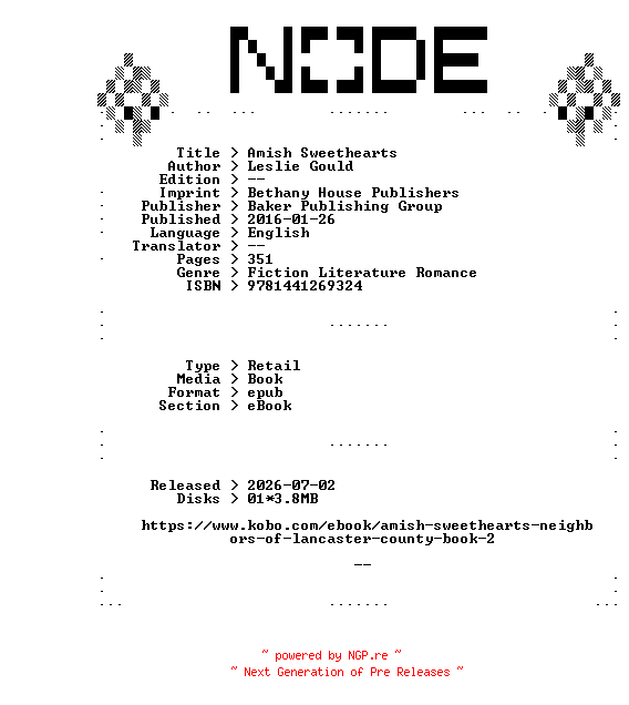 NFO for the release Leslie.Gould.Amish.Sweethearts.2016.RETAiL.EPUB.eBook-NODE by NODE