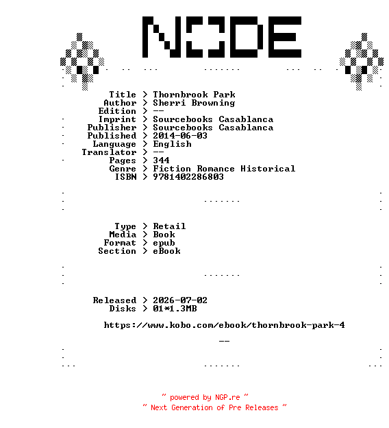 NFO for the release Sherri.Browning.Thornbrook.Park.2014.RETAiL.EPUB.eBook-NODE by NODE