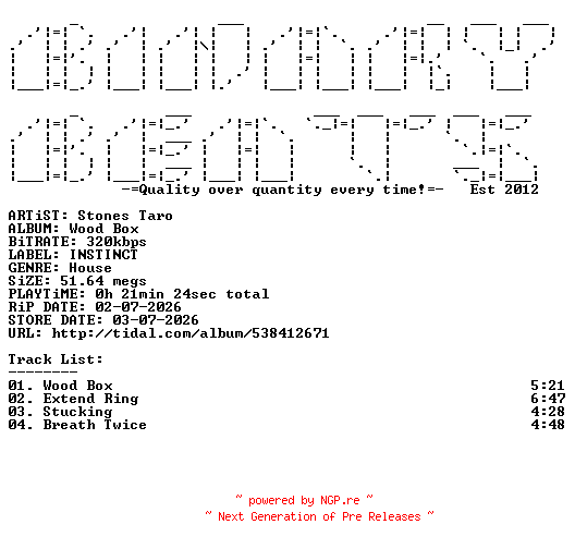 NFO for the release Stones_Taro-Wood_Box-(INSTINCT39)-WEB-2026-BB by BB