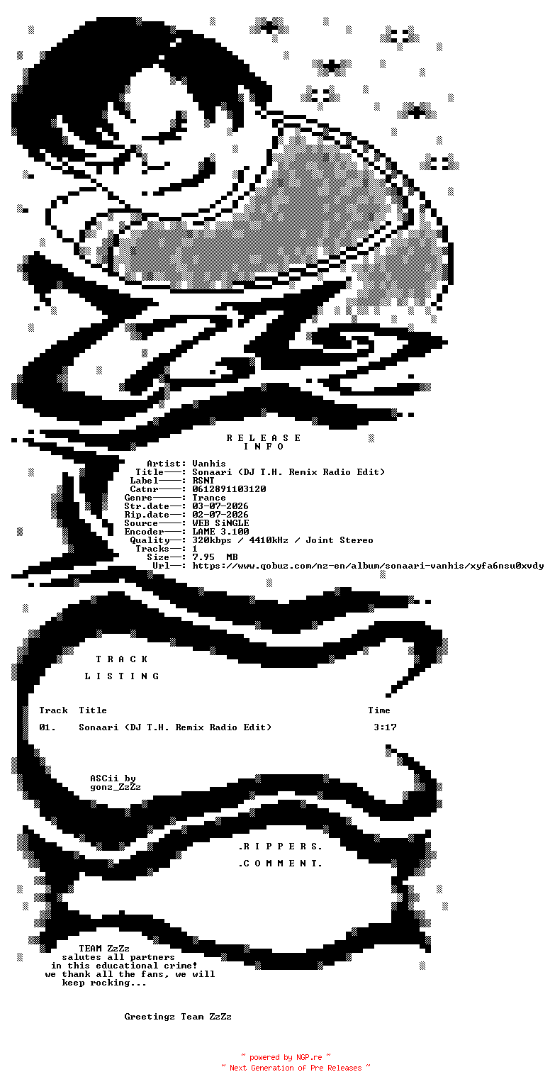 NFO for the release Vanhis_-_Sonaari_(DJ_T.H._Remix_Radio_Edit)-(0612891103120)-SINGLE-WEB-2026-ZzZz by ZzZz