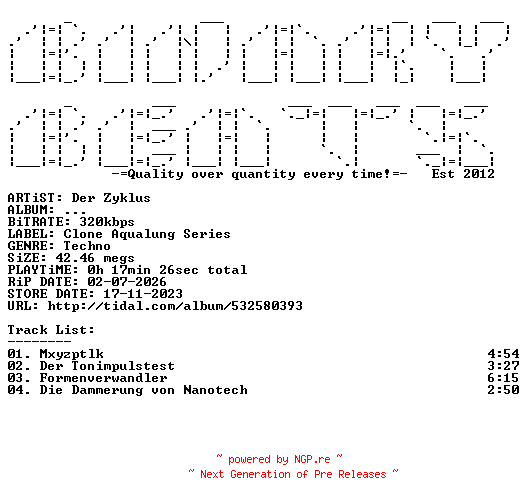 NFO for the release Der_Zyklus-...-(CAL020)-WEB-2023-BB by BB