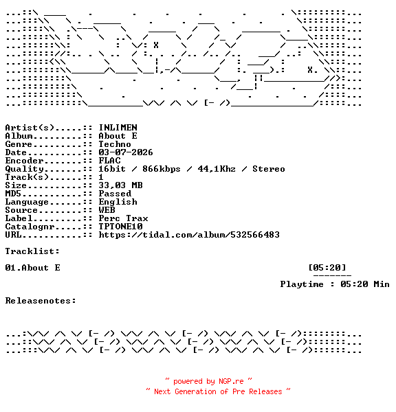 NFO for the release INLIMEN-About_E-TPTONE10-SINGLE-16BIT-WEB-FLAC-2026-WAVED by WAVED