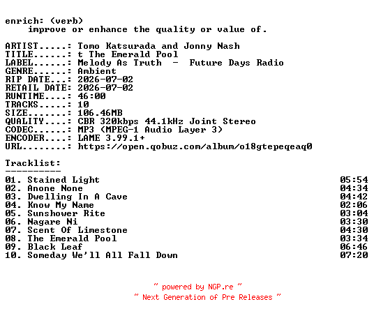 NFO for the release Tomo_Katsurada_and_Jonny_Nash-t_The_Emerald_Pool-WEB-2026-ENRiCH by ENRiCH