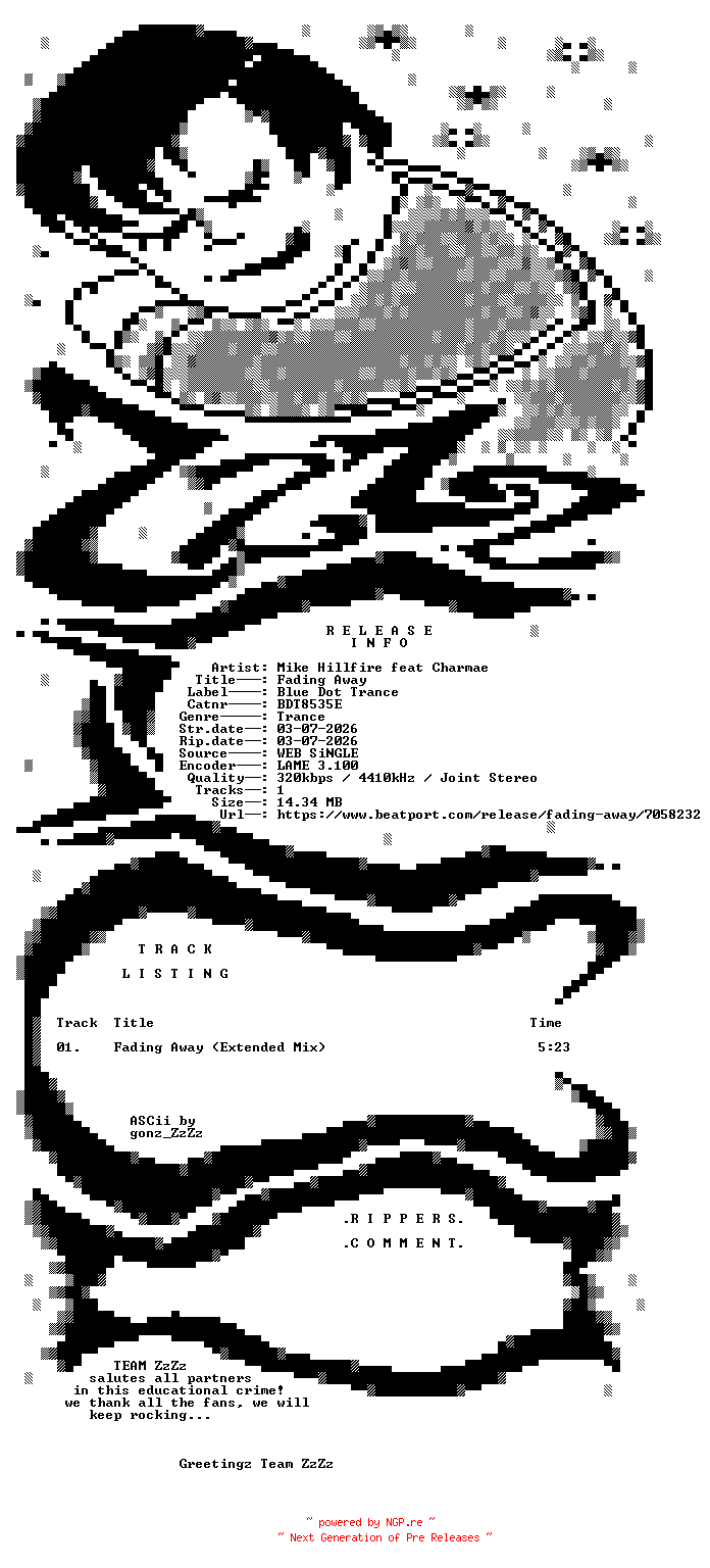 NFO for the release Mike_Hillfire_feat_Charmae_-_Fading_Away-(BDT8535E)-SINGLE-WEB-2026-ZzZz by ZzZz