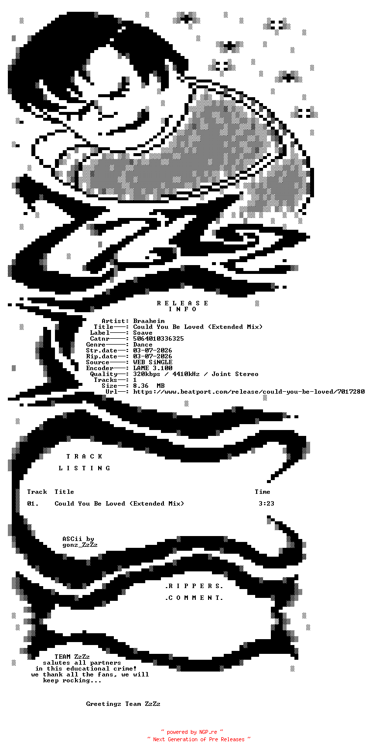 NFO for the release Braaheim_-_Could_You_Be_Loved_(Extended_Mix)-(5064010336325)-SINGLE-WEB-2026-ZzZz by ZzZz