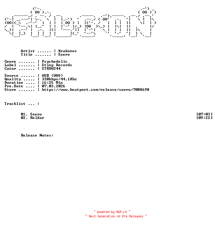 NFO for the release Krakonos-Soero-(STRDW244)-WEB-2026-FALCON by FALCON