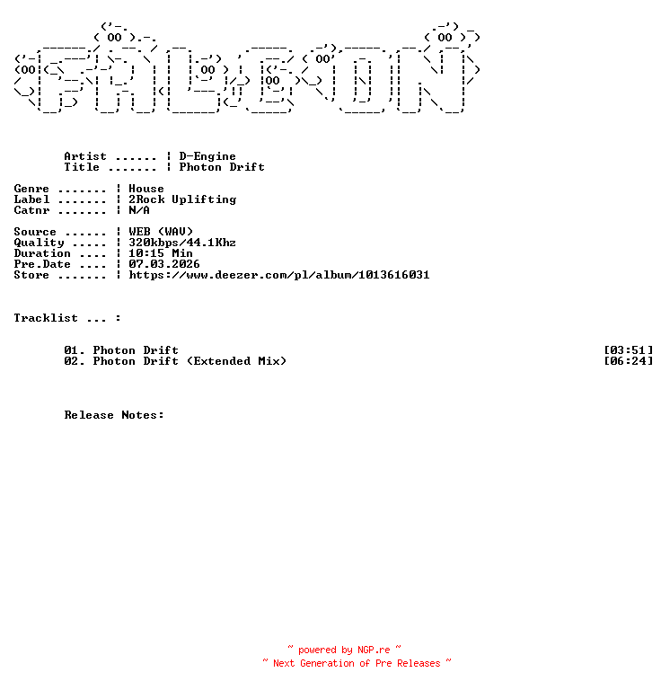 NFO for the release D-Engine-Photon_Drift-WEB-2026-FALCON by FALCON