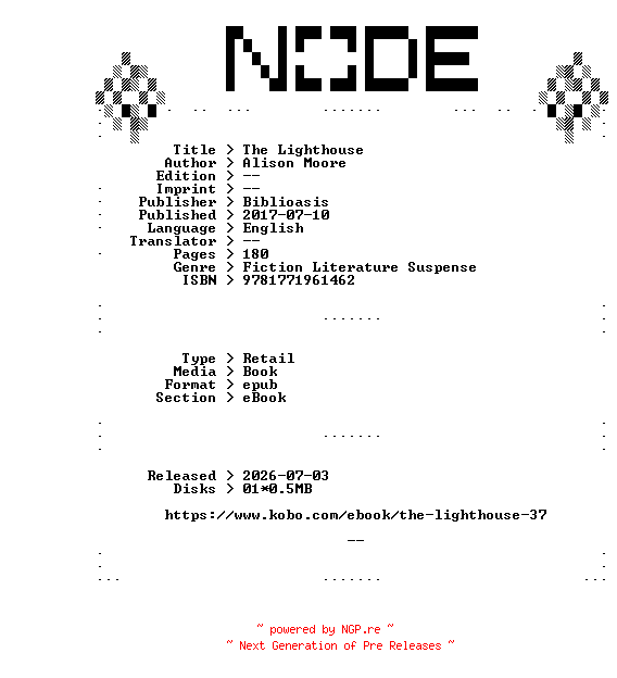NFO for the release Alison.Moore.The.Lighthouse.2017.RETAiL.EPUB.eBook-NODE by NODE