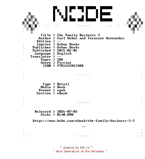 NFO for the release Carl.Weber.and.Treasure.Hernandez.The.Family.Business.3.2015.RETAiL.EPUB.eBook-NODE by NODE