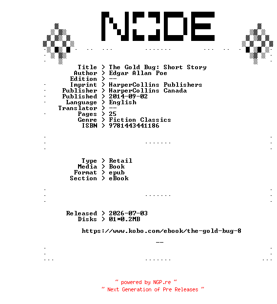 NFO for the release Edgar.Allan.Poe.The.Gold.Bug.Short.Story.2014.RETAiL.EPUB.eBook-NODE by NODE