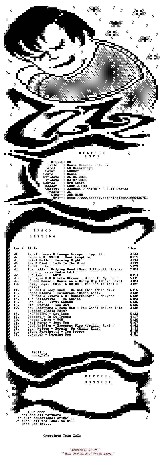 NFO for the release VA_-_House_Heaven_Vol_29-(LWHH29)-WEB-2026-ZzZz by ZzZz