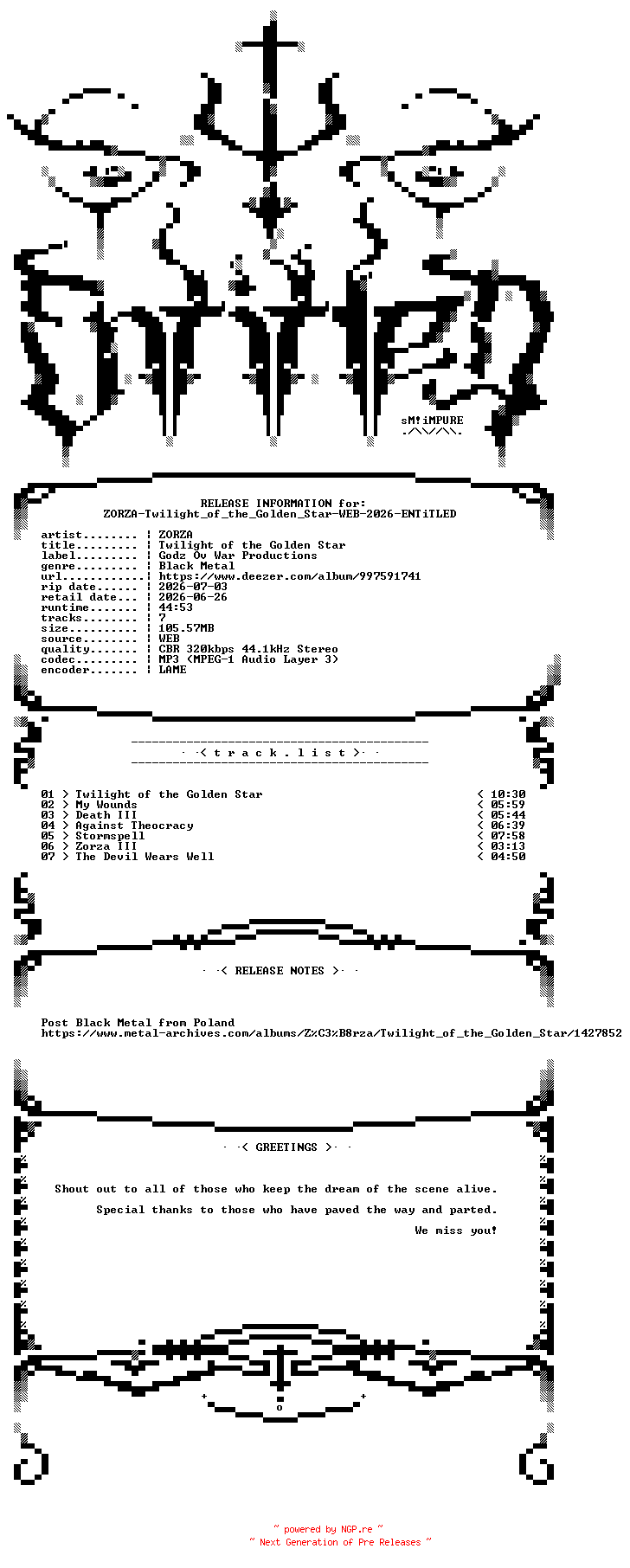 NFO for the release ZORZA-Twilight_of_the_Golden_Star-WEB-2026-ENTiTLED by ENTiTLED