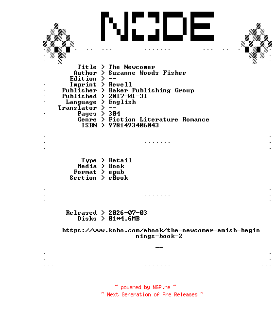 NFO for the release Suzanne.Woods.Fisher.The.Newcomer.2017.RETAiL.EPUB.eBook-NODE by NODE